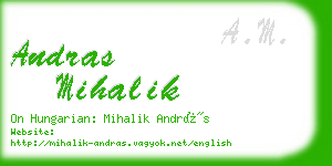 andras mihalik business card